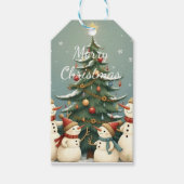  festive雪だるまファミリークリスマスコレクション ギフトタグ (正面)