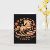 Festive 2026 Crazy Horse Lady Wild Soul Calm Heart カード (黄色い花)