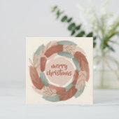 Festive Abstract Wreath Boho Christmas シーズンカード (スタンド正面)