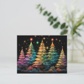 Festive and abstract Christmas Tree Greeting Card ポストカード (スタンド正面)
