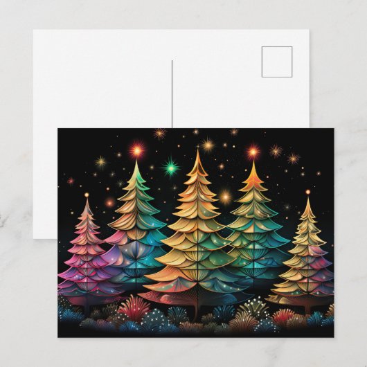 Festive and abstract Christmas Tree Greeting Card ポストカード (正面/裏面)