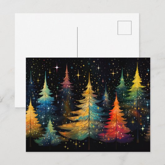 Festive and abstract Christmas Tree Greeting Card ポストカード (正面/裏面)