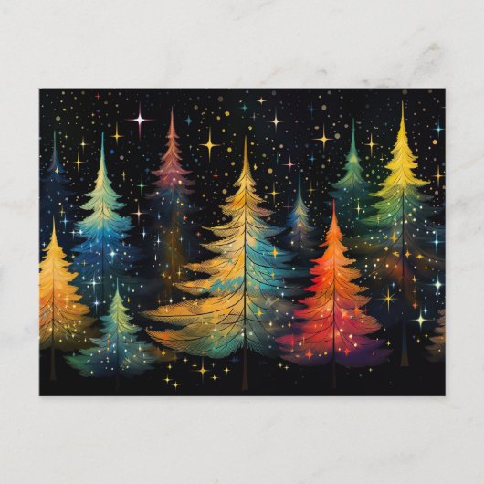 Festive and abstract Christmas Tree Greeting Card ポストカード (正面)