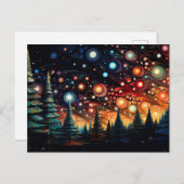 Festive and abstract Christmas Tree Greeting Card ポストカード (正面/裏面)