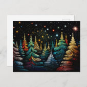 Festive and abstract Christmas Tree Greeting Card ポストカード (正面/裏面)