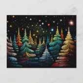 Festive and abstract Christmas Tree Greeting Card ポストカード (正面)