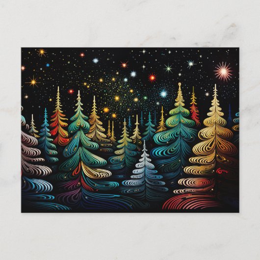 Festive and abstract Christmas Tree Greeting Card ポストカード (正面)