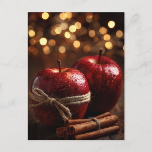 Festive and Elegant Christmas Apples  Postcard ポストカード (正面)