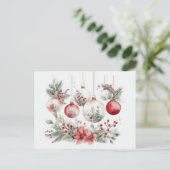 Festive and Elegant Christmas Bauble Card ポストカード (スタンド正面)