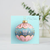Festive and elegant Christmas Bauble Greeting カード (スタンド正面)