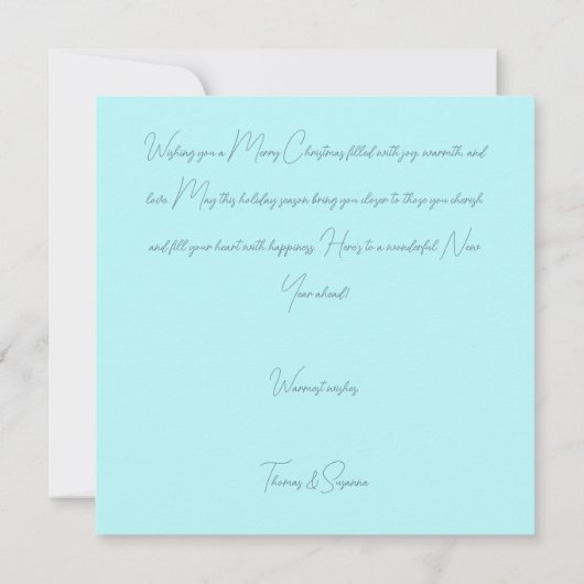 Festive and elegant Christmas Bauble Greeting カード (裏面)