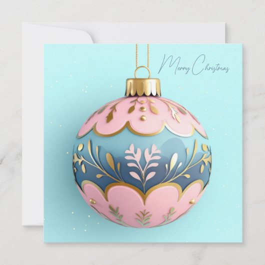 Festive and elegant Christmas Bauble Greeting カード (正面)