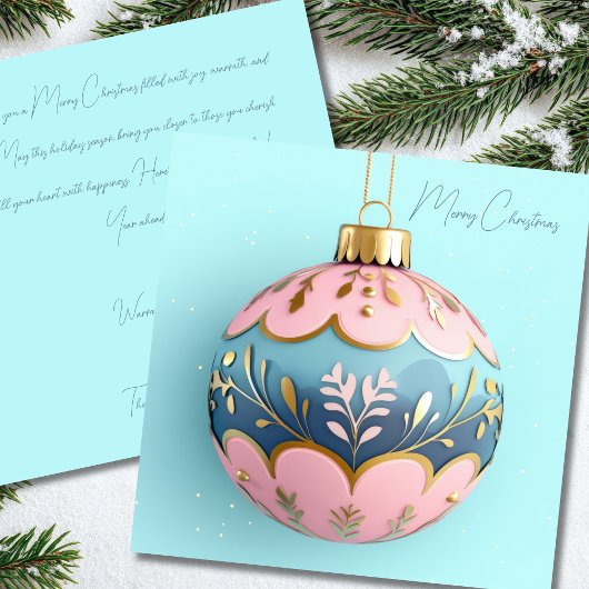 Festive and elegant Christmas Bauble Greeting カード