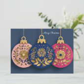 Festive and elegant Christmas Bauble Greeting シーズンカード (スタンド正面)