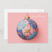Festive and elegant Christmas Bauble Greeting ポストカード (正面/裏面)