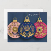 Festive and elegant Christmas Bauble Greeting ポストカード (正面/裏面)