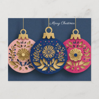 Festive and elegant Christmas Bauble Greeting ポストカード
