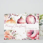 Festive and elegant Christmas Baubles and Flowers カード (スタンド正面)