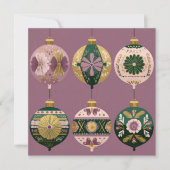 Festive and elegant Christmas Baubles Greeting カード (正面)