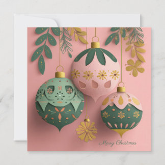 Festive and elegant Christmas Baubles Greeting カード