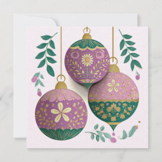 Festive and elegant Christmas Baubles Greeting カード