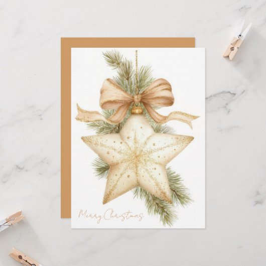Festive and elegant Christmas Greeting Card カード (正面/裏面インサイチュ)