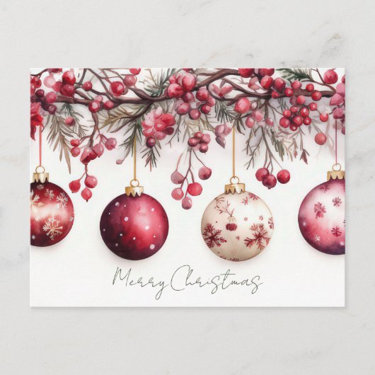 Festive and elegant Christmas Greeting Postcard ポストカード (正面)