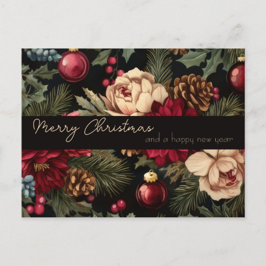 Festive and elegant Christmas Greeting Postcard ポストカード (正面)