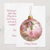 Festive and elegant Christmas Ornament Greeting シーズンカード (正面/裏面)