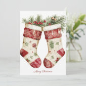 Festive and elegant Christmas Stockings Greeting シーズンカード (スタンド正面)