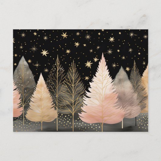 Festive and elegant Christmas Tree Greeting Card ポストカード (正面)