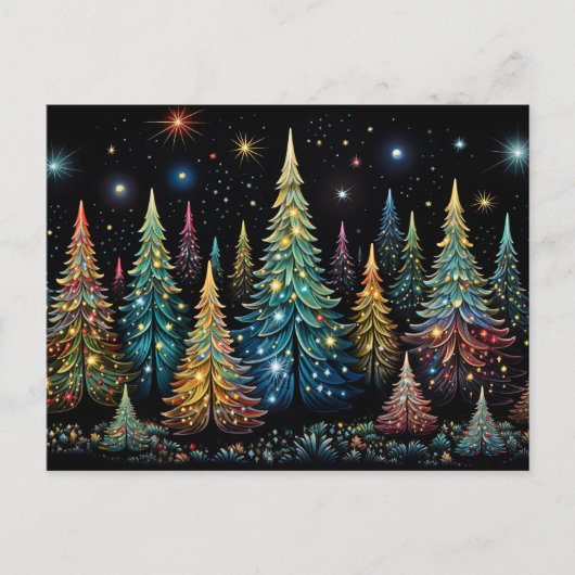 Festive and elegant Christmas Tree Greeting Card ポストカード (正面)