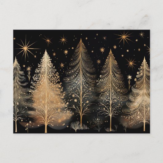 Festive and elegant Christmas Tree Greeting Card ポストカード (正面)