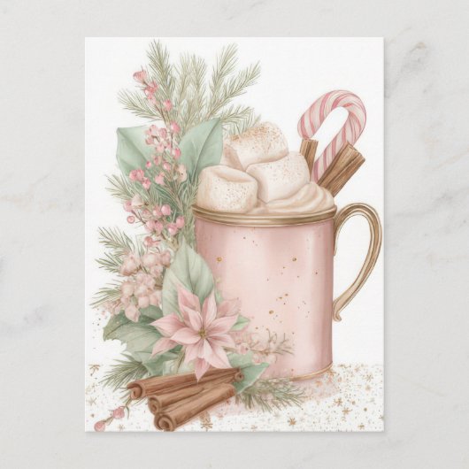 Festive and elegant Pastel Christmas Mug ポストカード (正面)