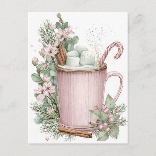 Festive and elegant Pastel Christmas Mug ポストカード (正面)