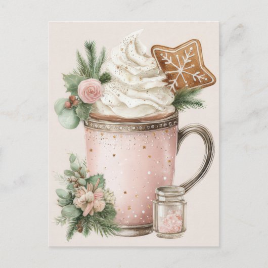 Festive and elegant Pastel Christmas Mugs ポストカード (正面)