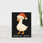 Festive And Mpy Goose Santa Hat Xmas Light Matchin カード (正面)