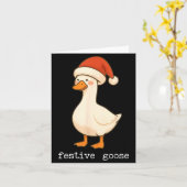 Festive And Mpy Goose Santa Hat Xmas Light Matchin カード (黄色い花)