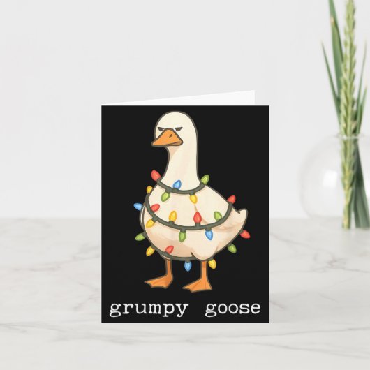 Festive And Mpy Goose Santa Hat Xmas Light Matchin カード (正面)