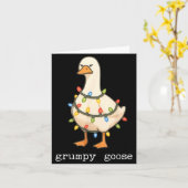 Festive And Mpy Goose Santa Hat Xmas Light Matchin カード (黄色い花)