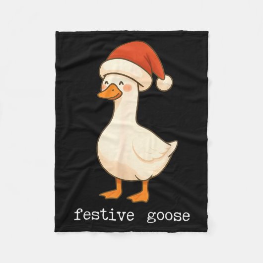 Festive And Mpy Goose Santa Hat Xmas Light Matchin フリースブランケット (正面)