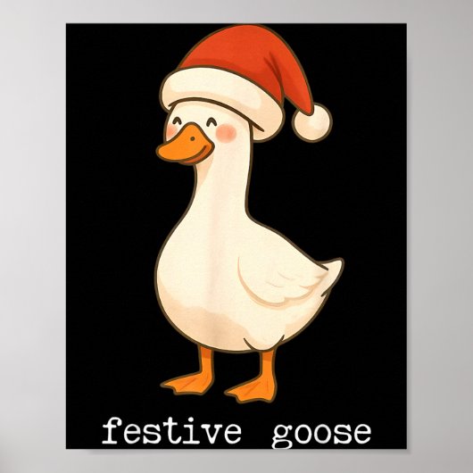 Festive And Mpy Goose Santa Hat Xmas Light Matchin ポスター (正面)