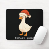Festive And Mpy Goose Santa Hat Xmas Light Matchin マウスパッド (マウス)