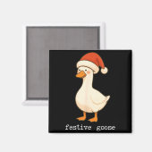 Festive And Mpy Goose Santa Hat Xmas Light Matchin マグネット (正面/裏面)