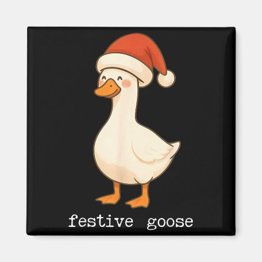 Festive And Mpy Goose Santa Hat Xmas Light Matchin マグネット (正面)