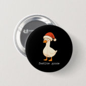 Festive And Mpy Goose Santa Hat Xmas Light Matchin 缶バッジ (正面&裏面)