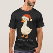 Festive And Mpy Goose Santa Hat Xmas Light Matchin Tシャツ (正面)