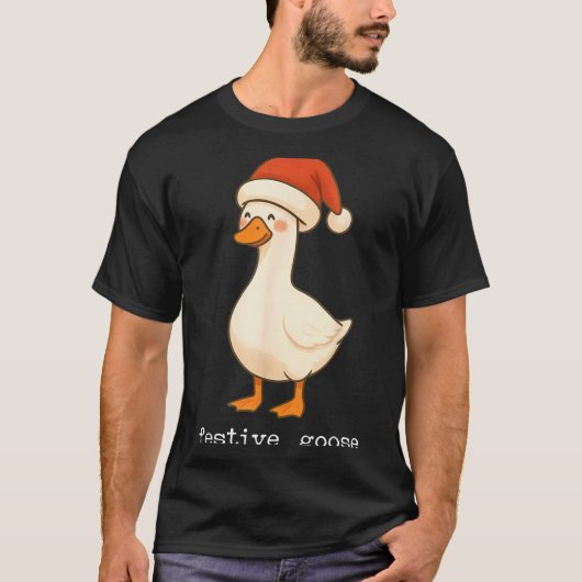 Festive And Mpy Goose Santa Hat Xmas Light Matchin Tシャツ (正面)