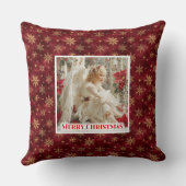 Festive Angel Red Gold Kids Room Decor Best Xmas クッション (裏面)