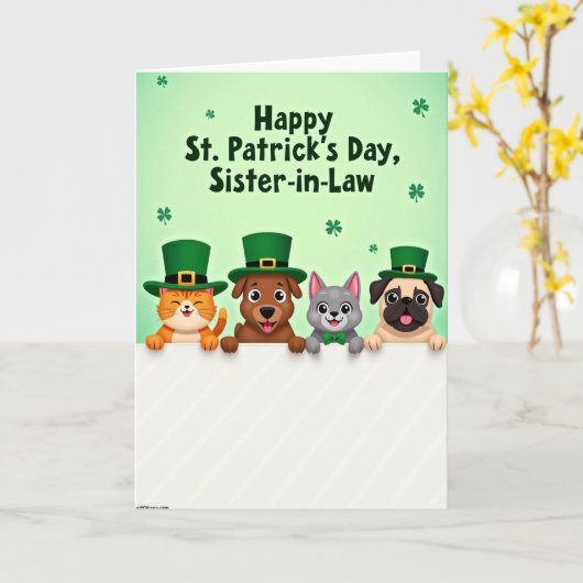 Festive Animal Celebration Card カード (黄色い花)